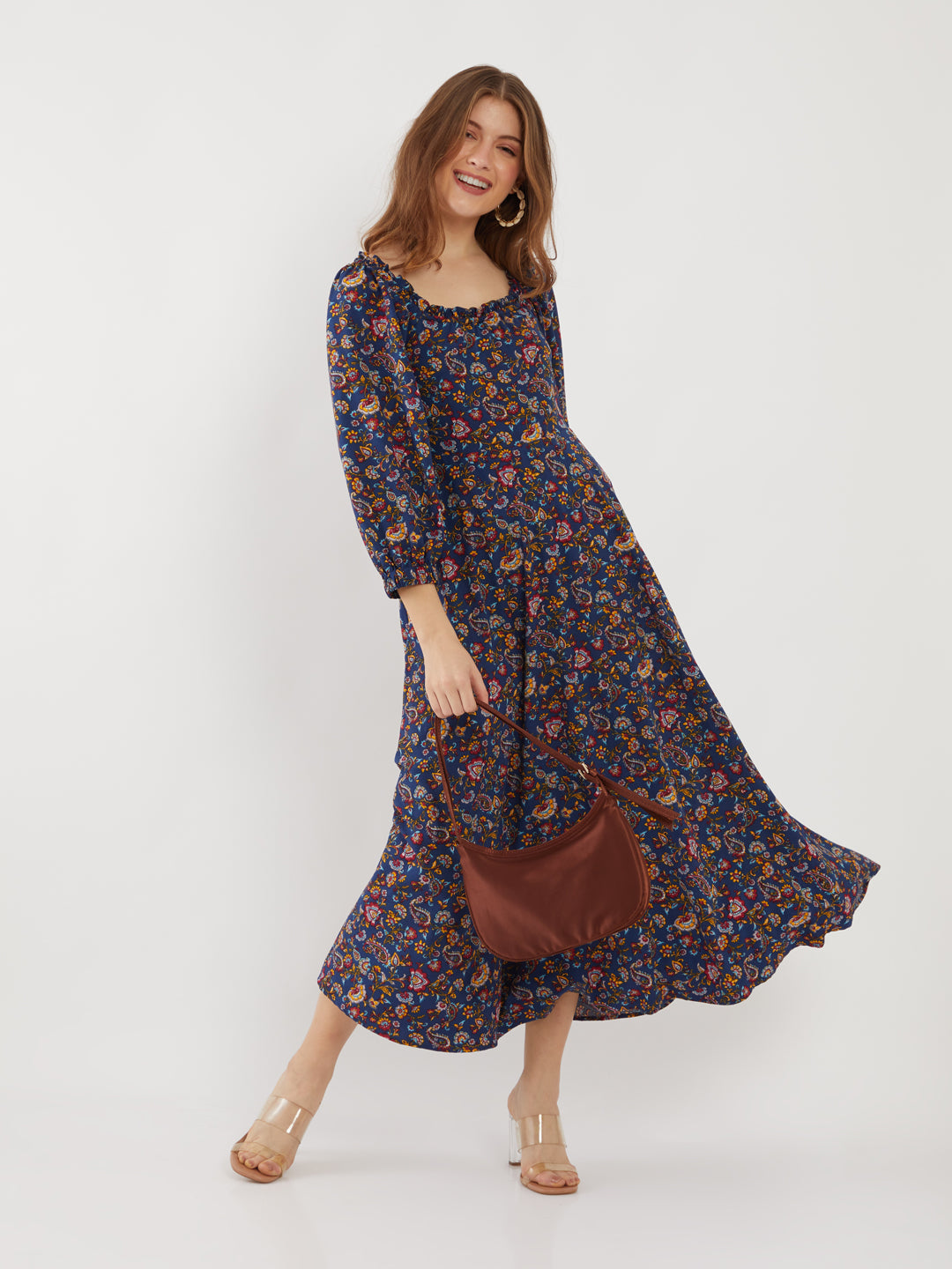 Navy-Blue-Bohemian-Printed-Ankle-Length-Maxi-Dress-VD01878-1