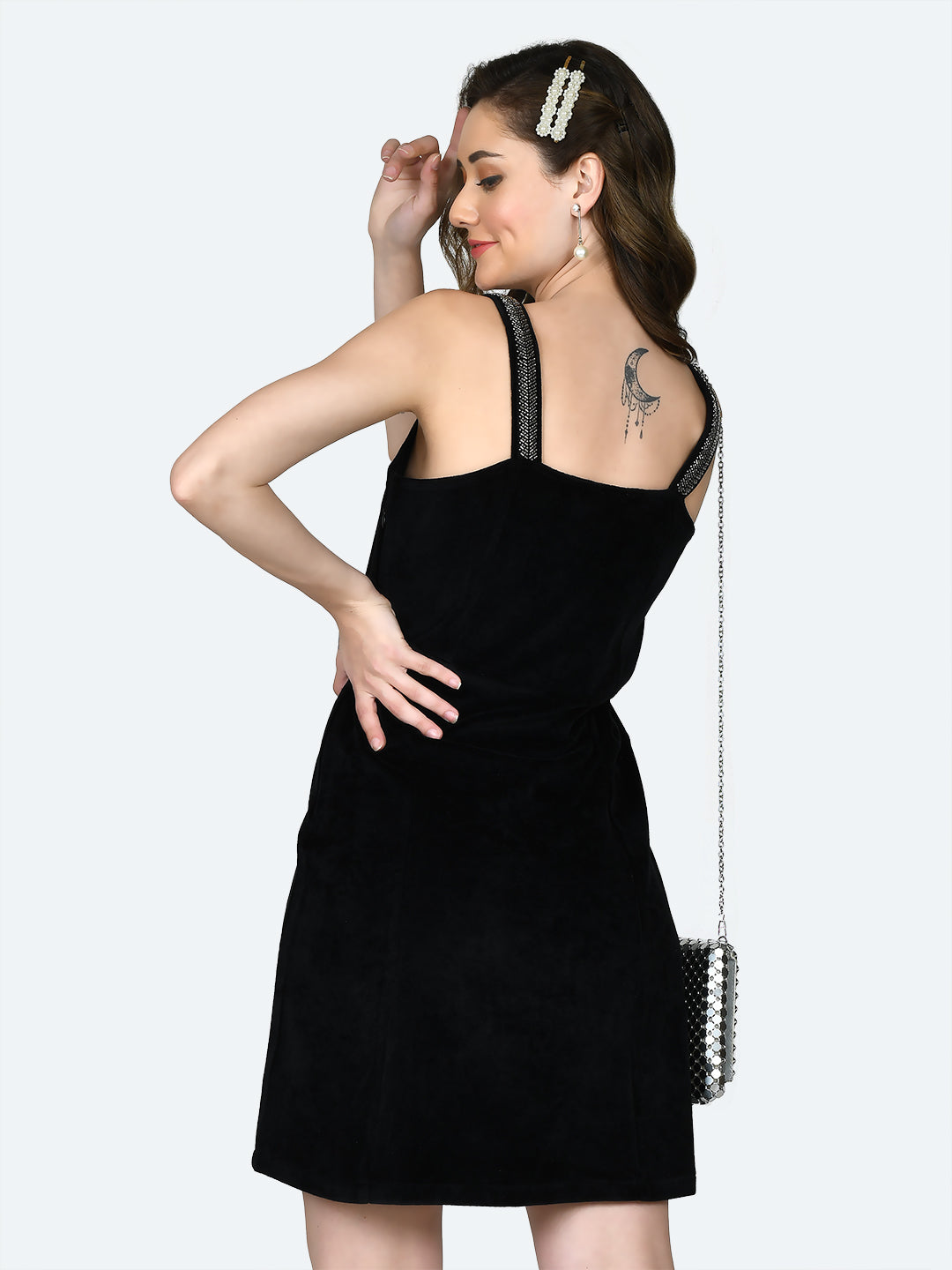 Solid-Polyester-Short-Dress-VD02519_101-Black-4