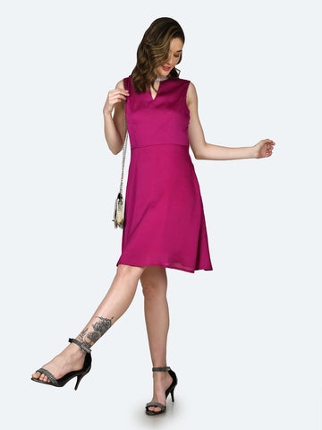 Solid-Polyester-Short-Dress-VD02521_109-Pink-1