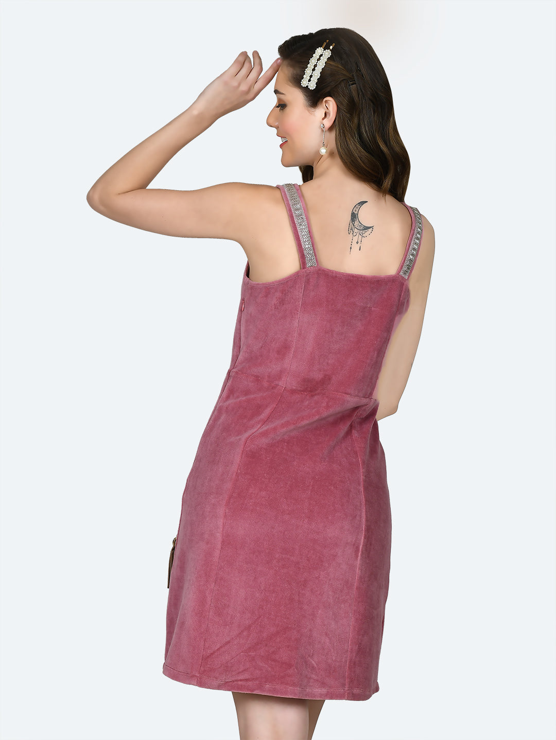 Solid-Polyester-Short-Dress-VD02524_109-Pink-4
