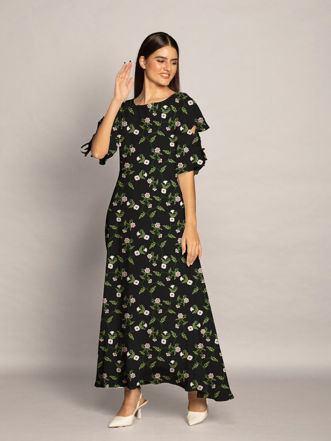 Floral-Print-Flared-Maxi-Dress-VD04029-101-Black-2