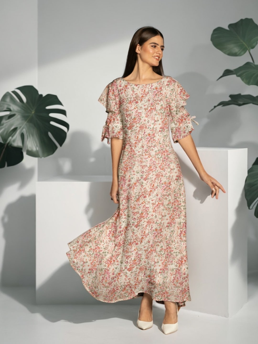 Floral-Print-Flared-Maxi-Dress-VD04029-116-Beige-1