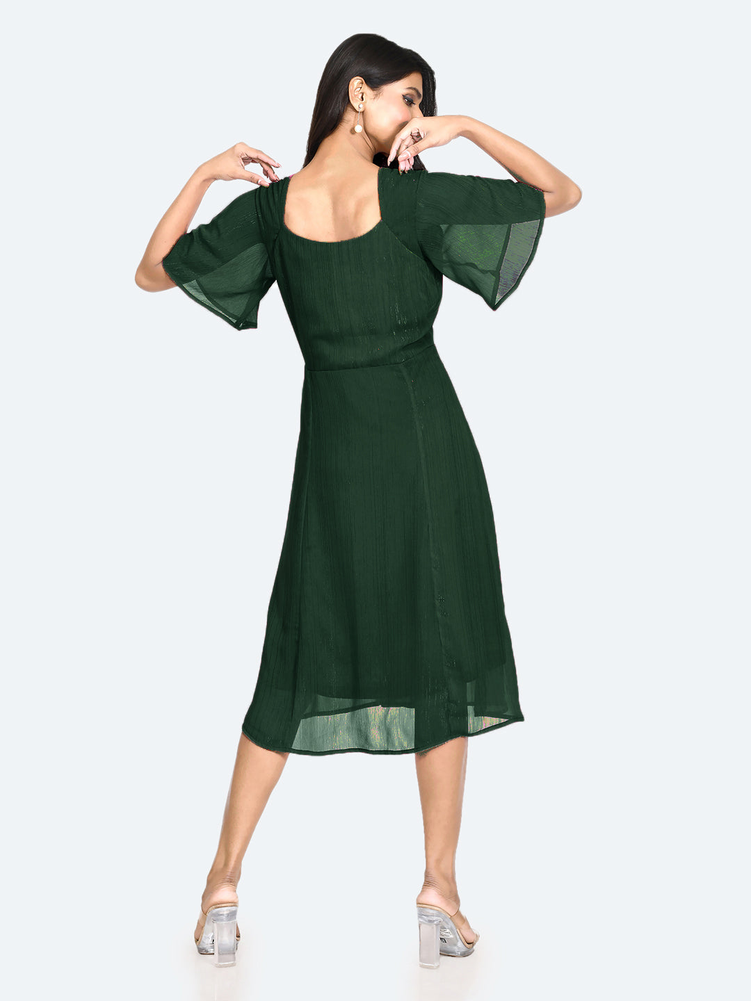 Green-Solid-Ruched-Midi-Dress-for-Women-VD04040_152-BottleGreen-4
