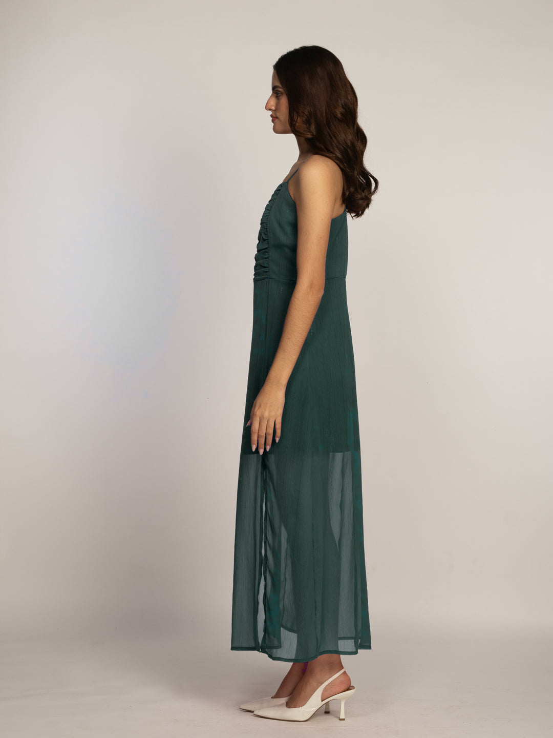 Bottle Green Solid Fit & Flared Maxi Dress-VD08038_152-BottleGreen-3