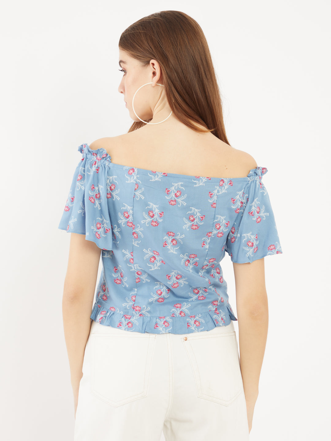 Blue-Floral-Printed-Off-Shoulder-Top-VT02374-4