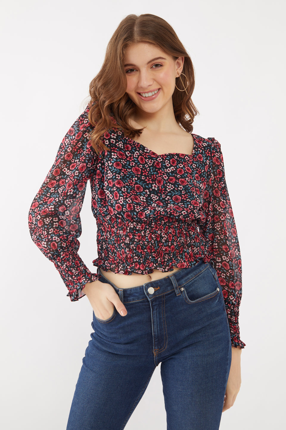 Black-Floral-Printed-Regular-Top-VT02392-2