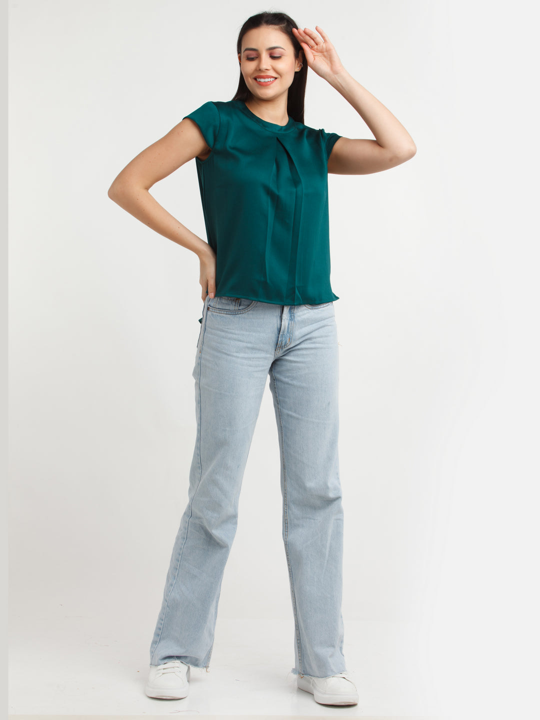 Green-Solid-Pleated-Top-VT02967_124-Green-1