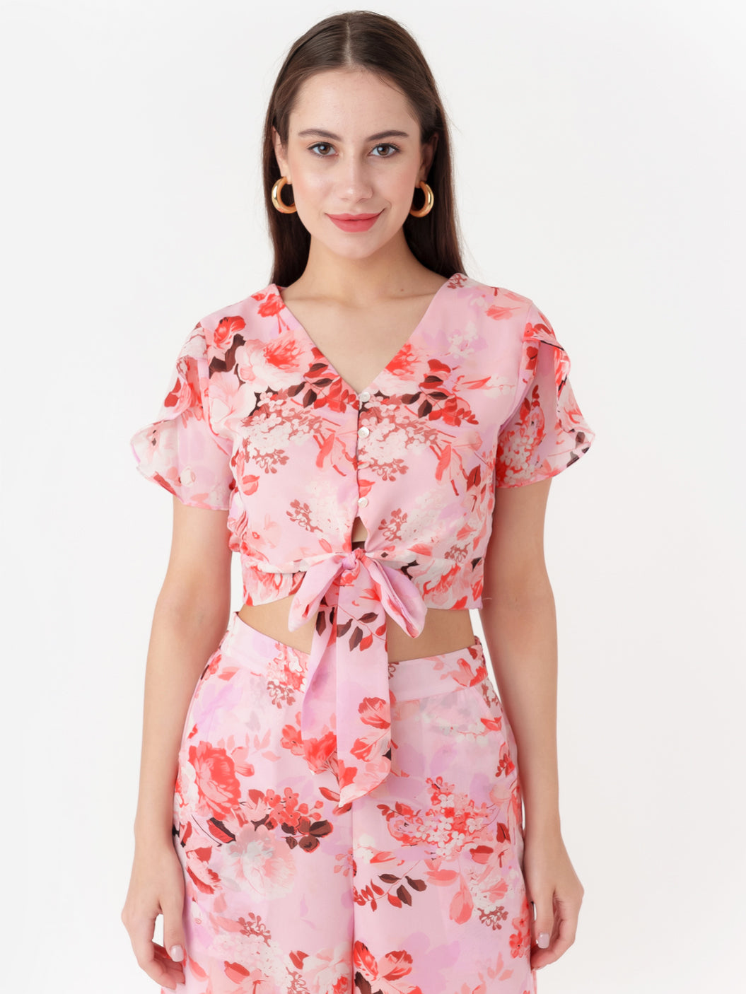 Printed-Polyester-Crop-Top-VT07017_109-Pink-2