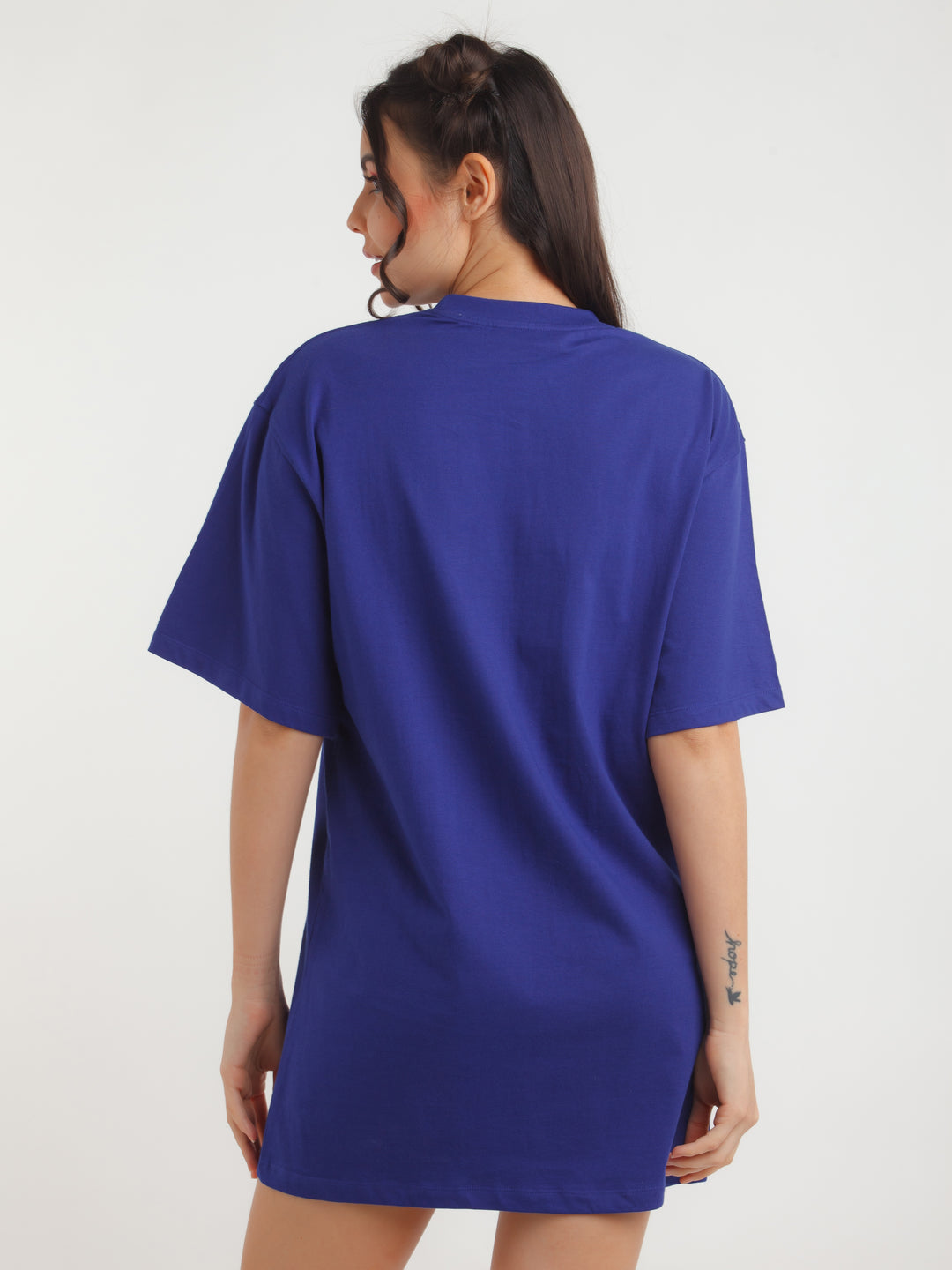 Blue Printed Mini Dress For Women