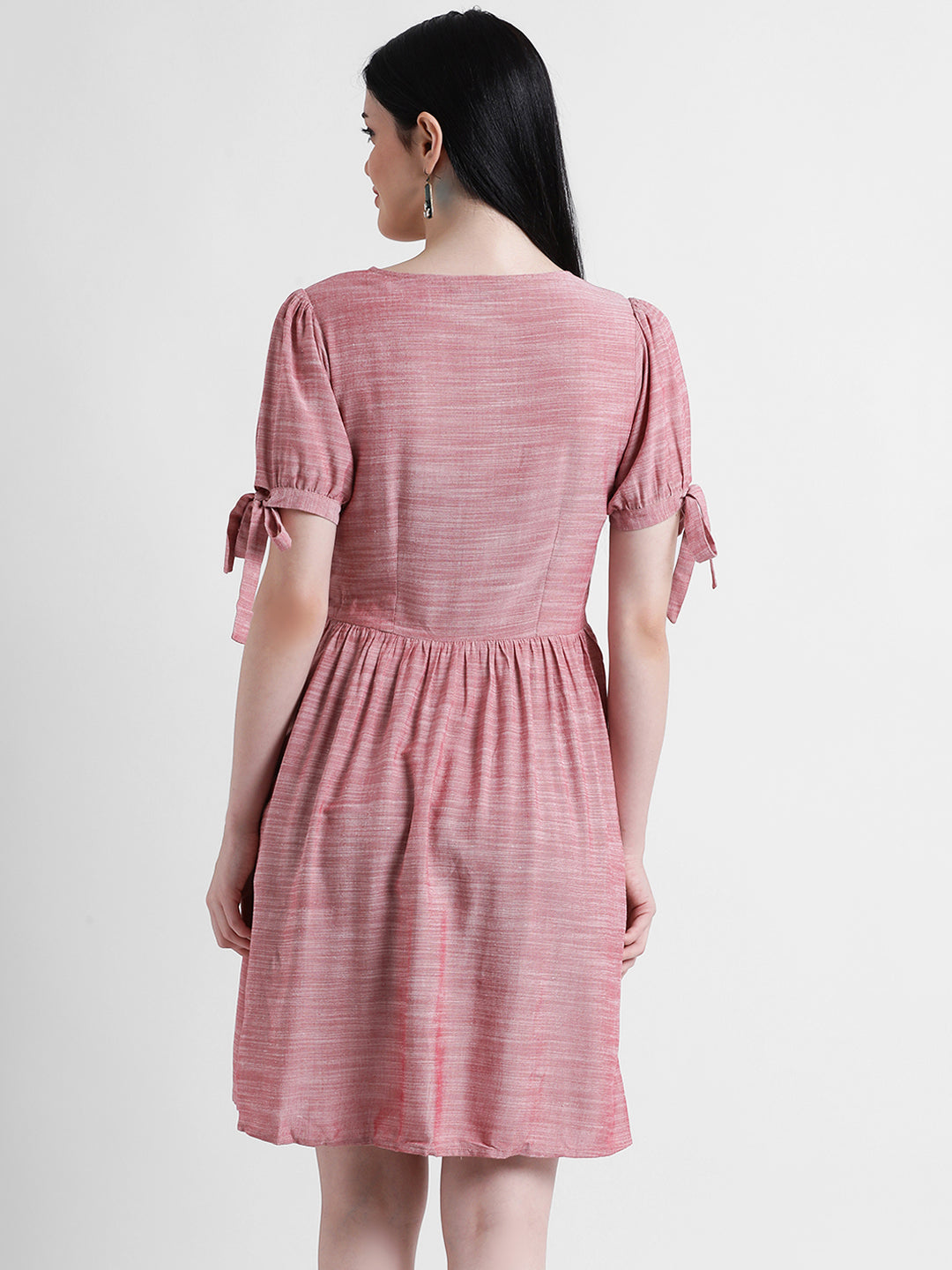 Pink Solid Sheath Dress