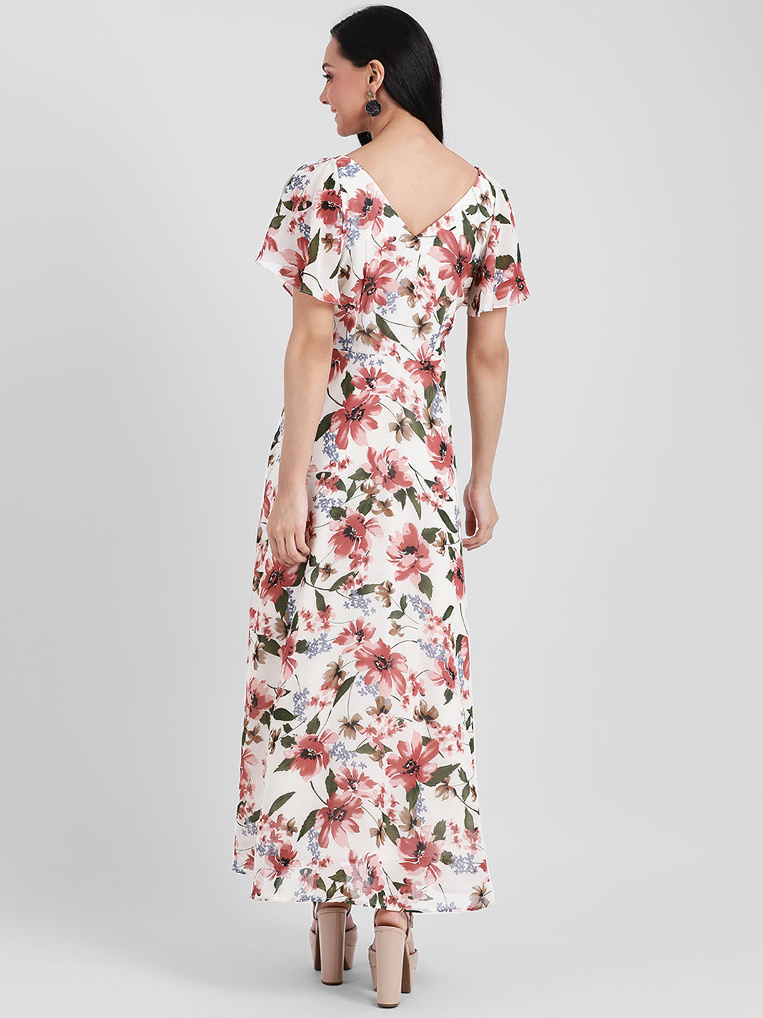 Off White Printed Maxi Dress