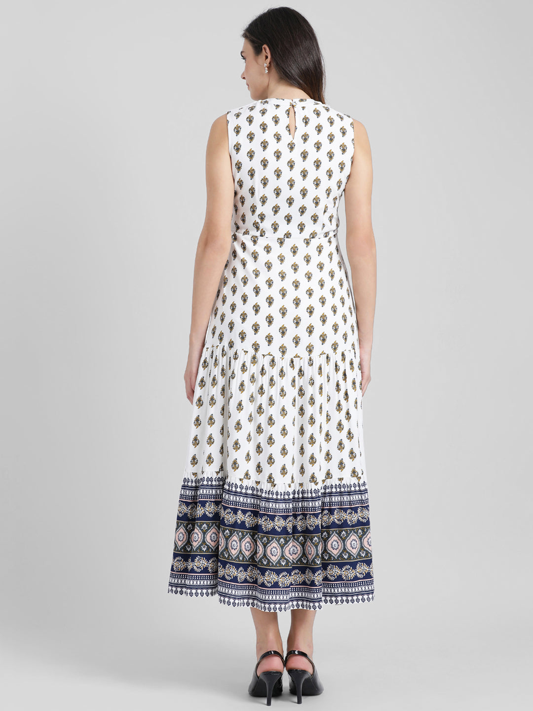 White Printed Maxi Dress