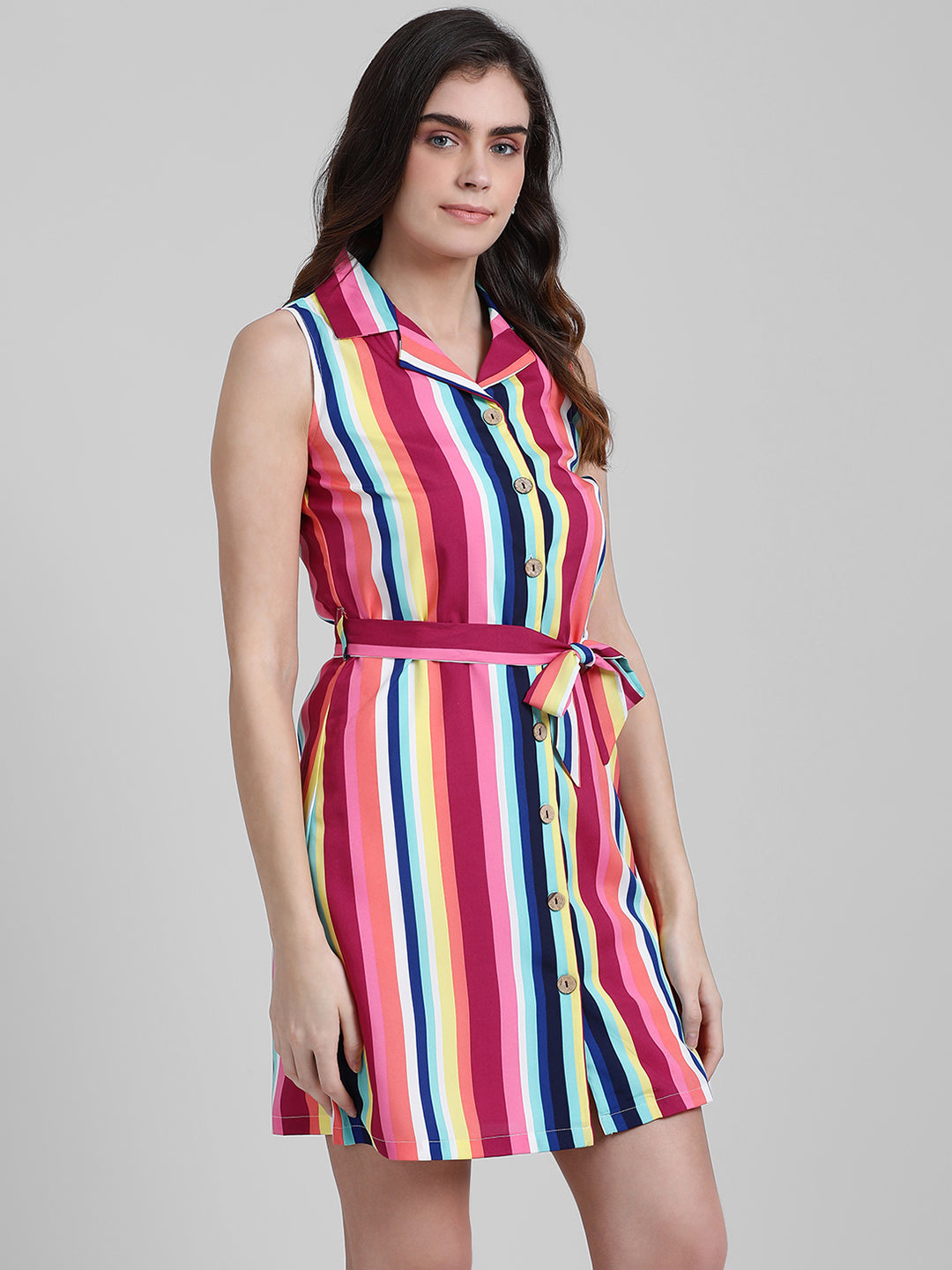 Multi Striped Shirt Dress