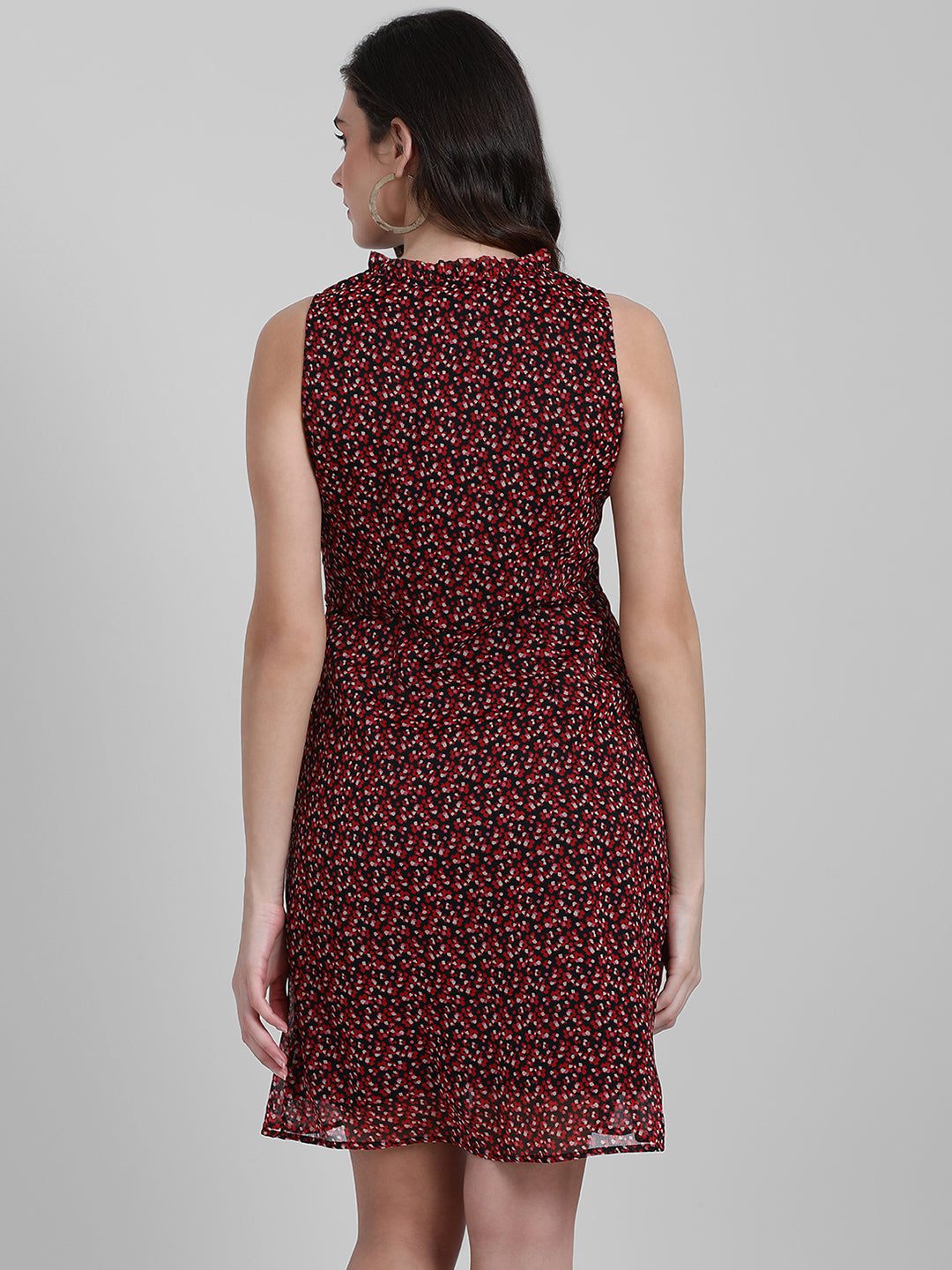 Black Printed Sheath Dress