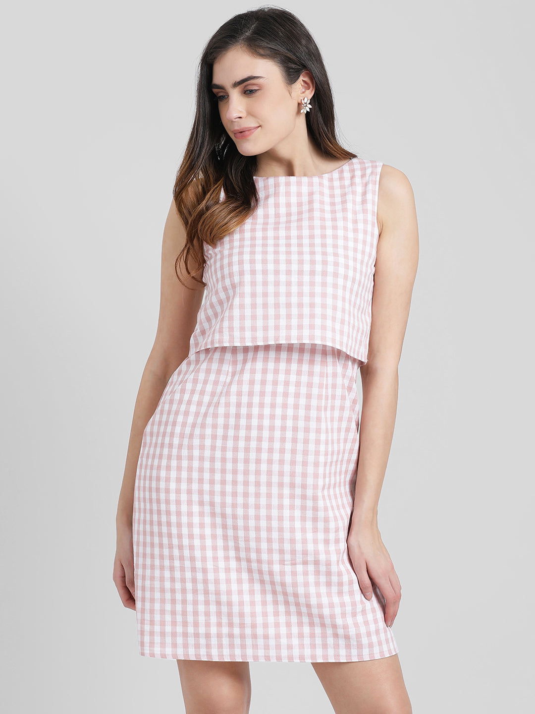 Pink Printeded A-Line Dress