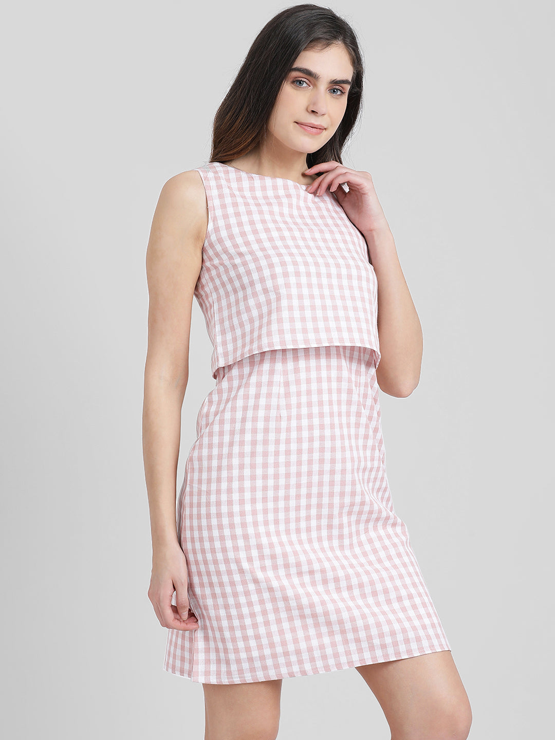 Pink Printeded A-Line Dress