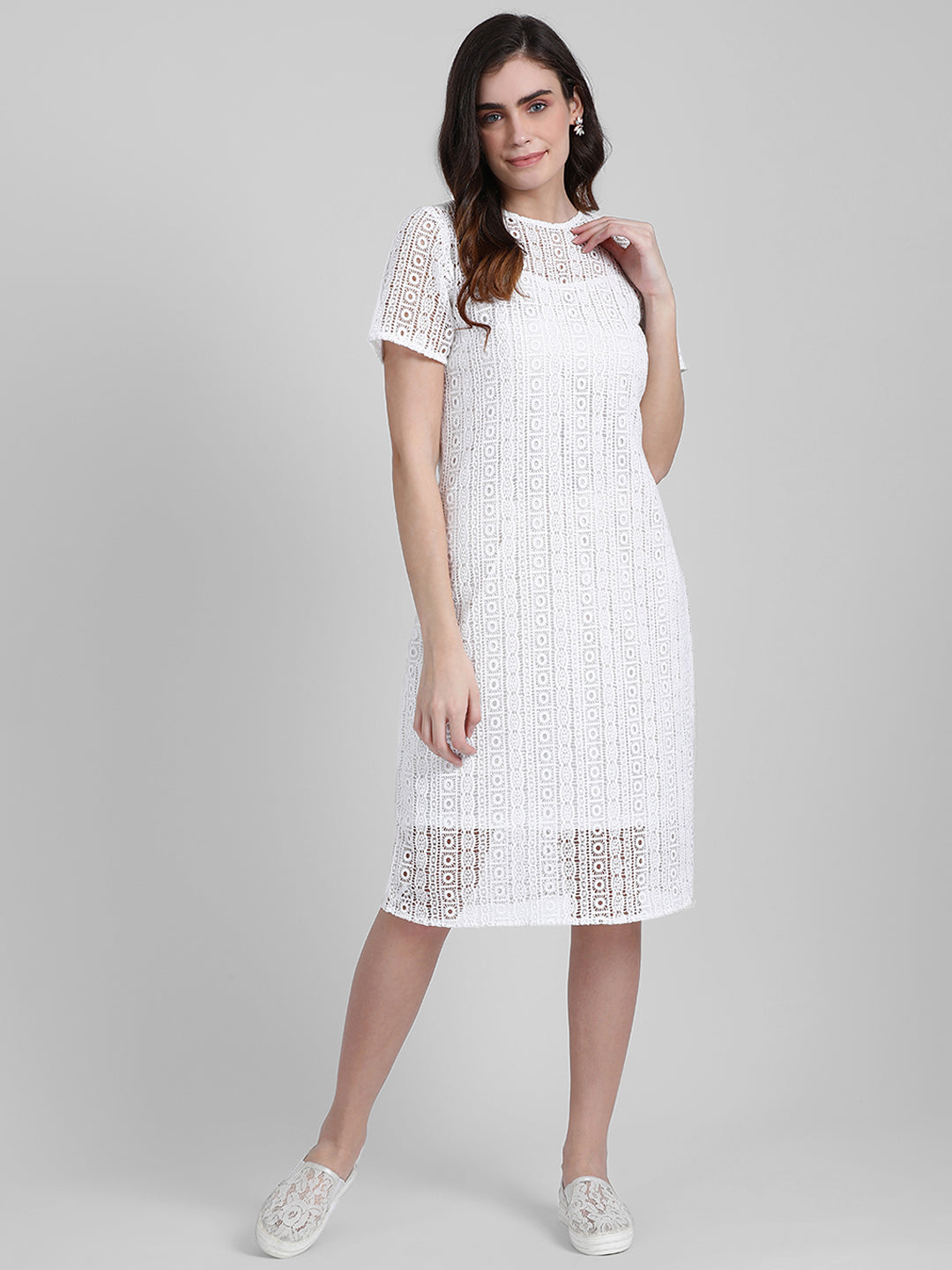 White Lace Short Dress