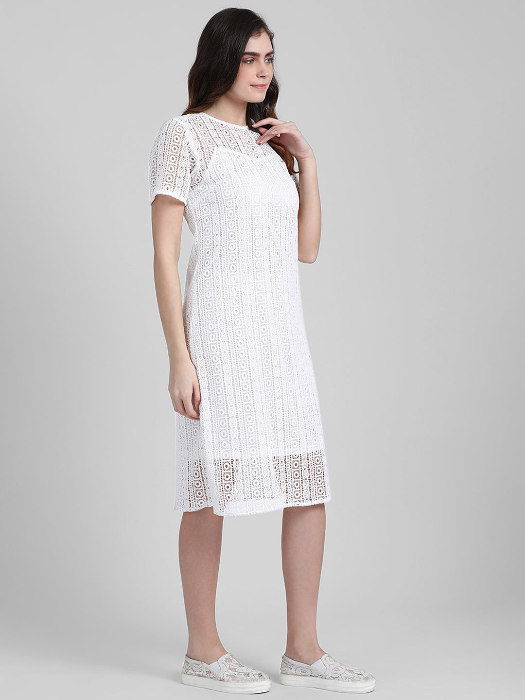 White Lace Short Dress