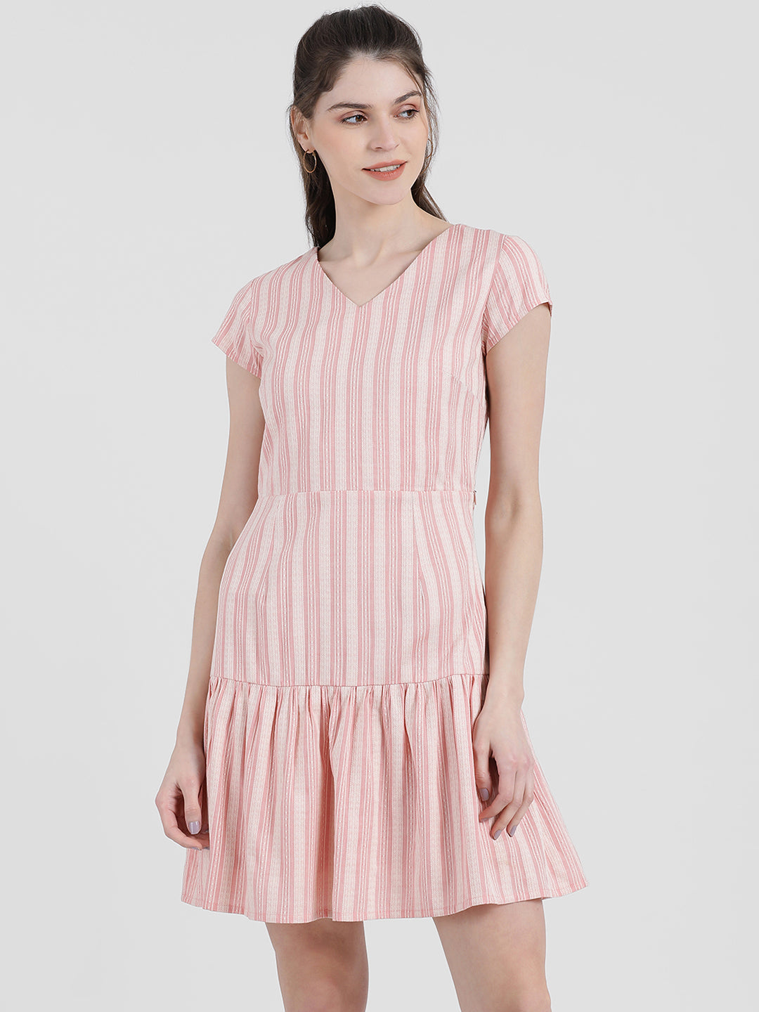 Zink London Women's Striped Peplum Dress