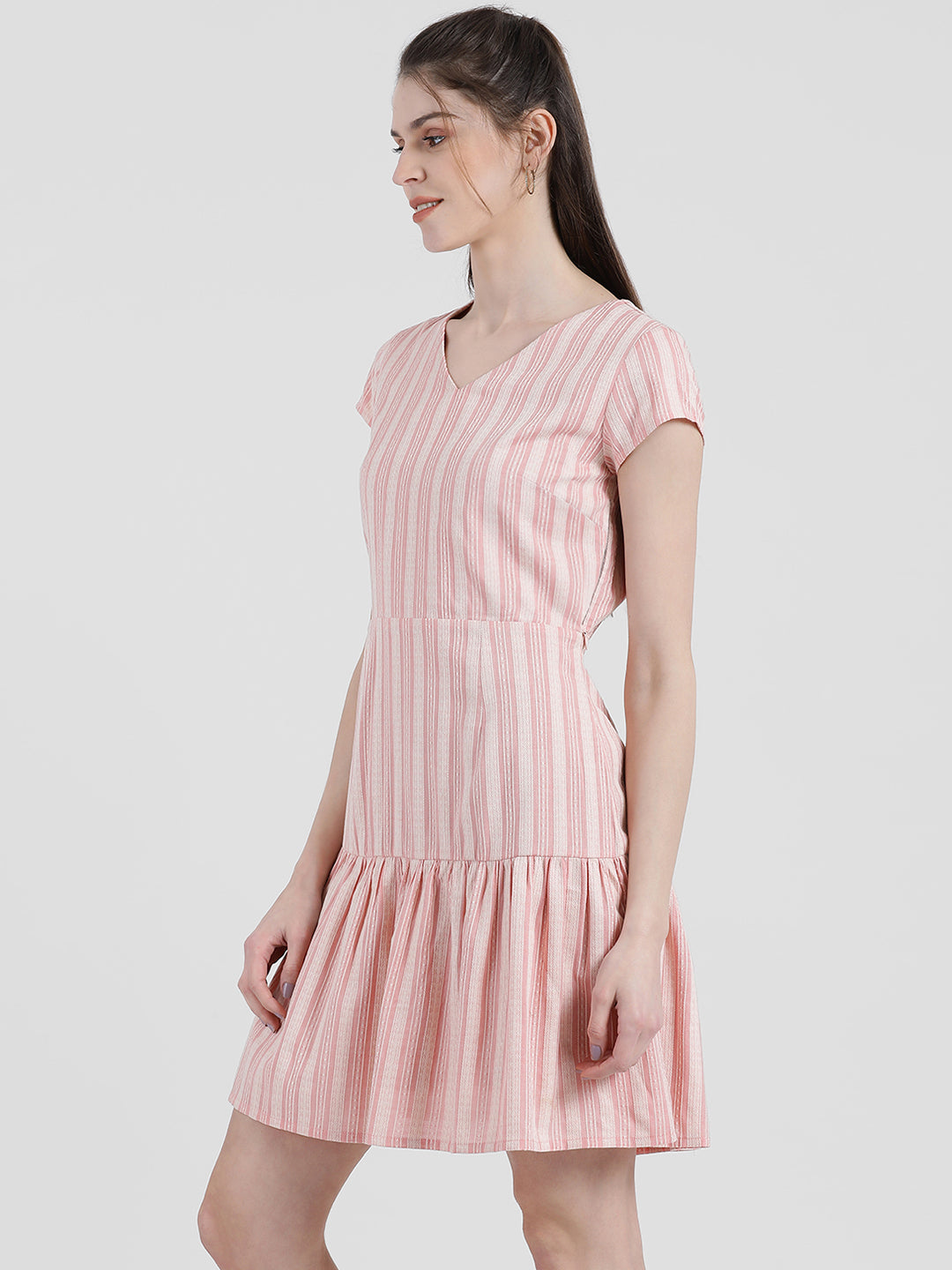 Zink London Women's Striped Peplum Dress