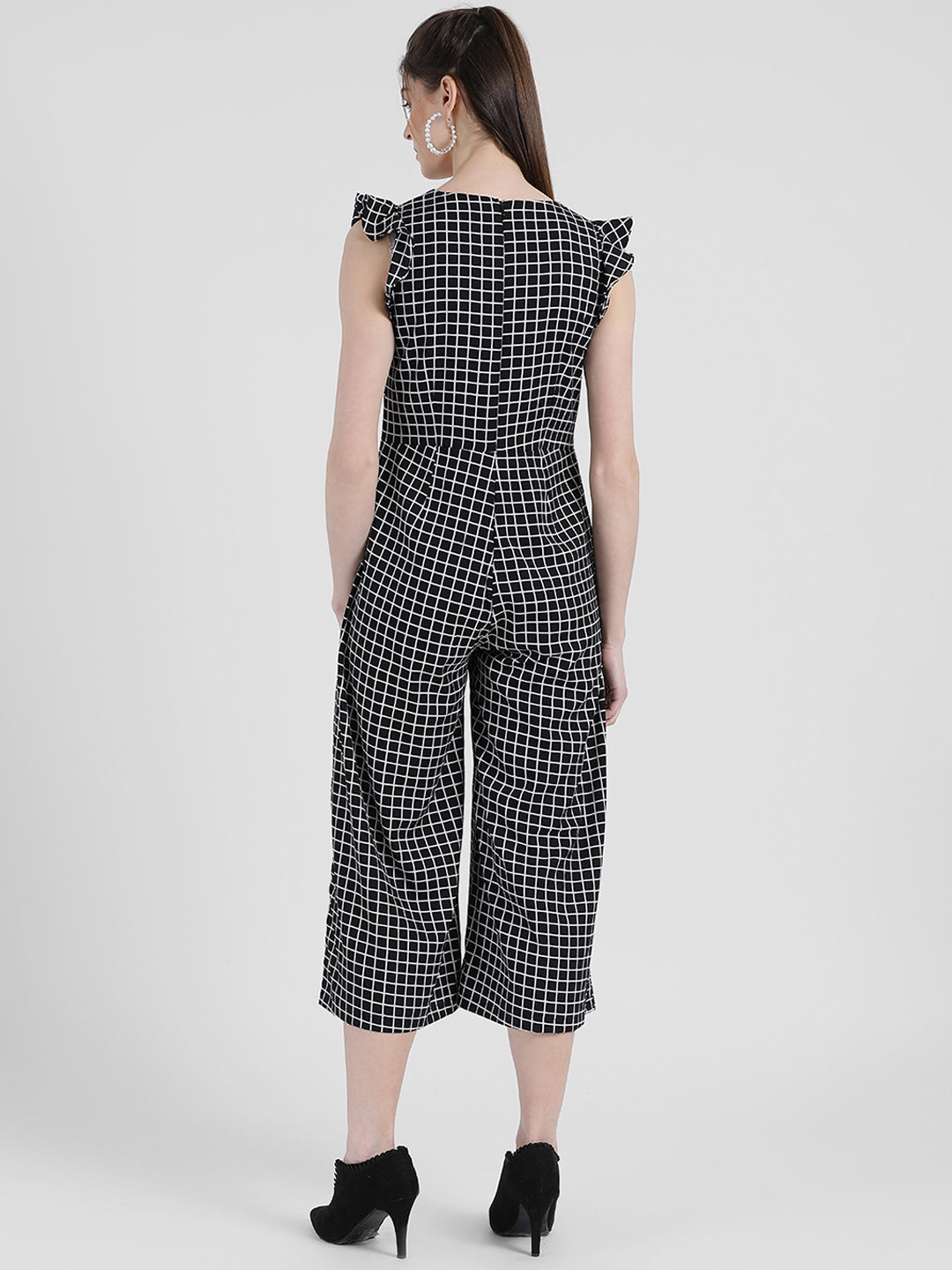 Black Checked Jumpsuit