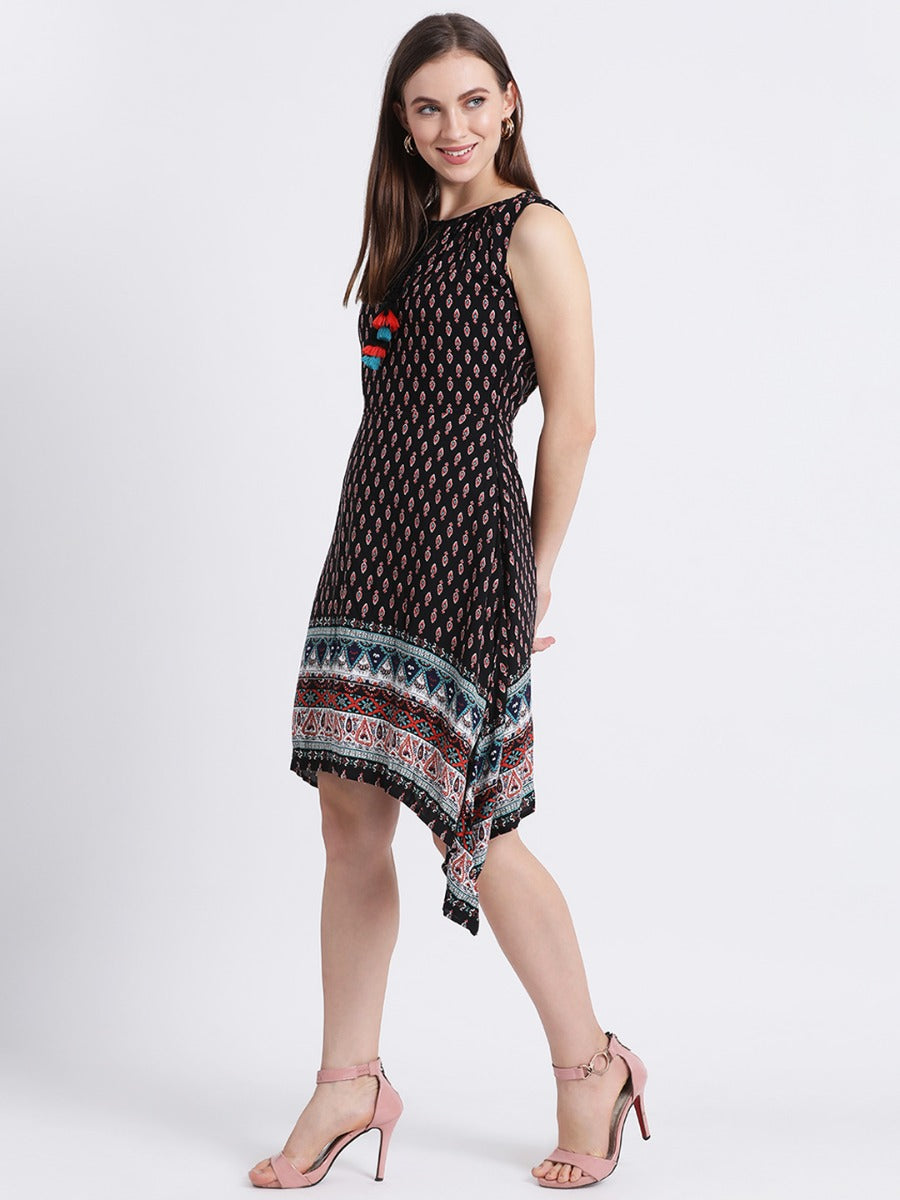 Black Bohemian Sheath Dress