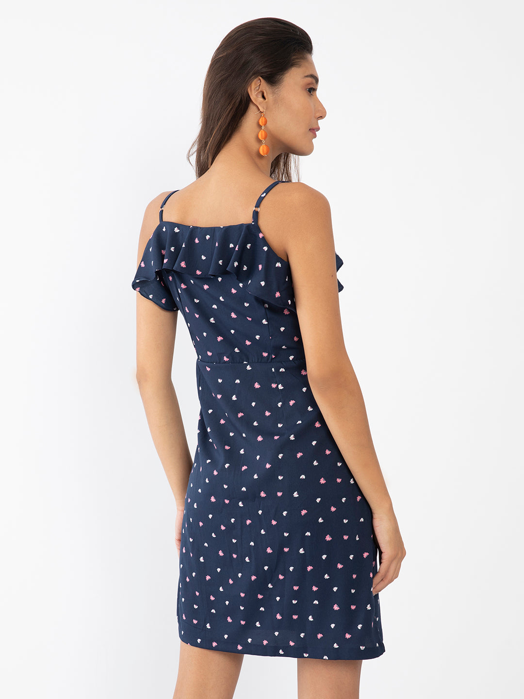 Blue Polka Sleeveless Sheath Dress