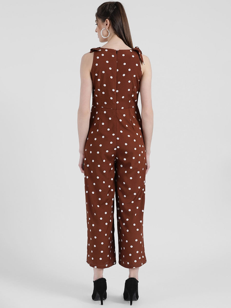 Brown Polka Jumpsuit