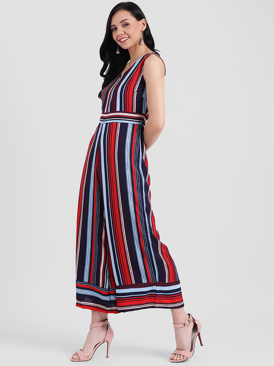 Multi Colored Striped Straight Jumpsuit