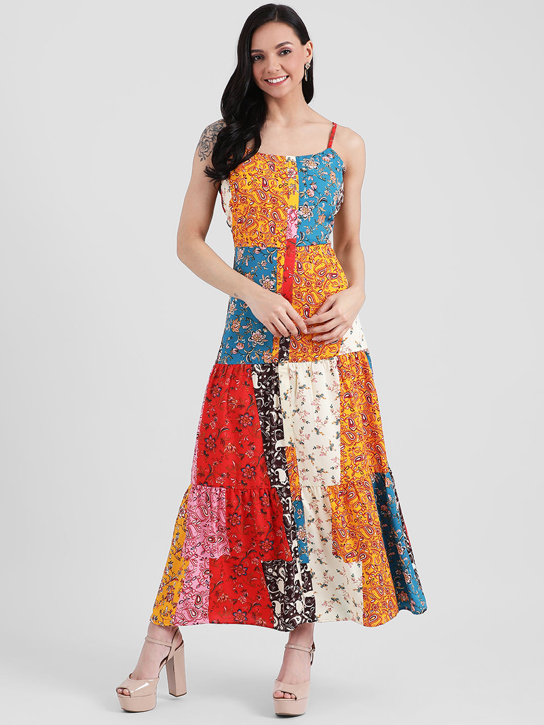 Multi Printed Maxi Dress