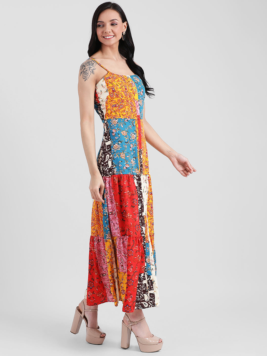 Multi Printed Maxi Dress