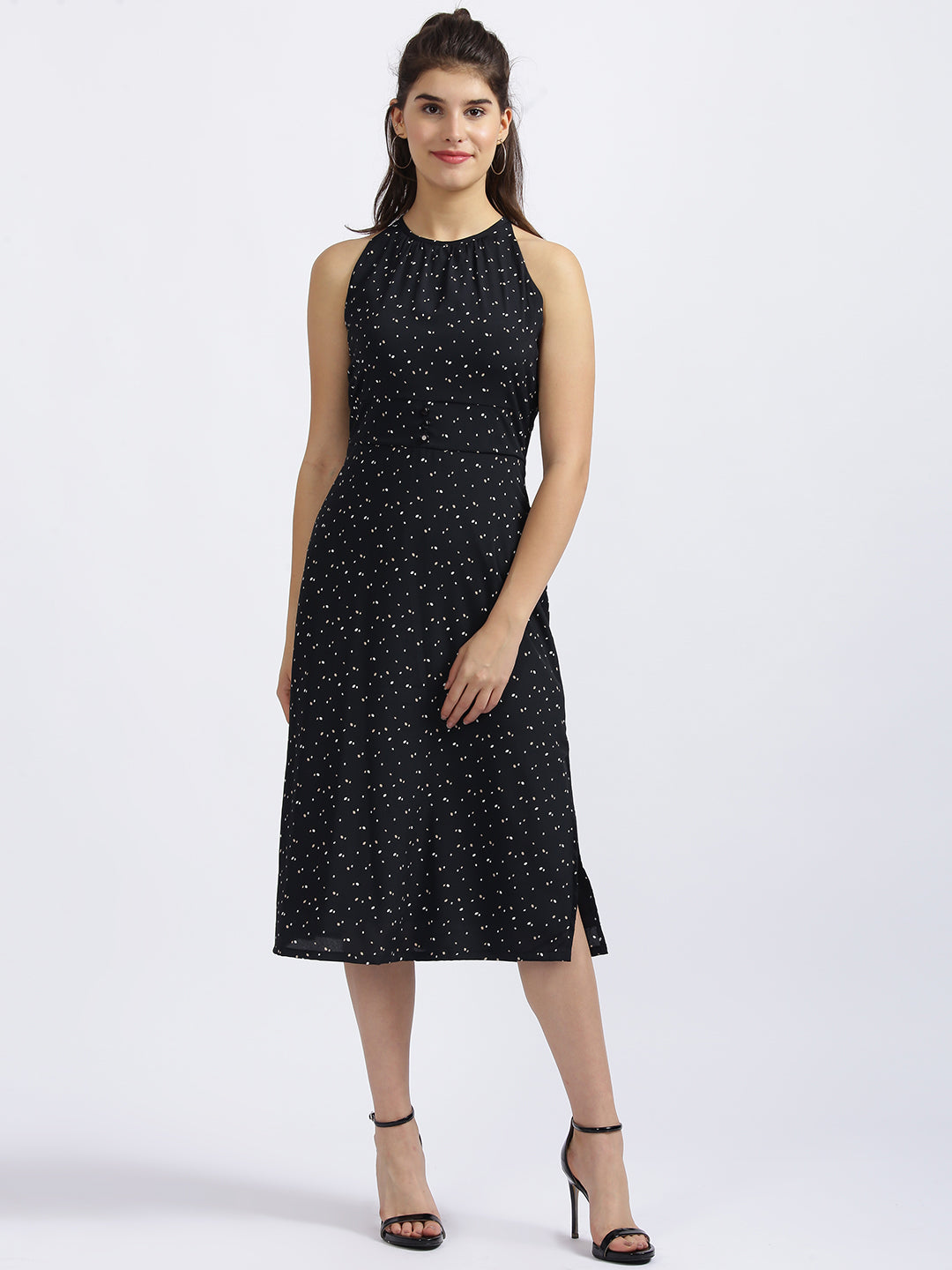 Black Printed Sheath Dress