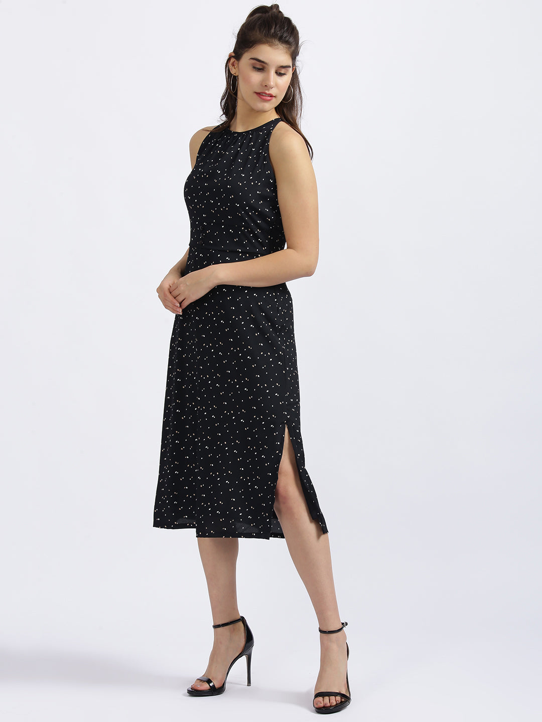 Black Printed Sheath Dress