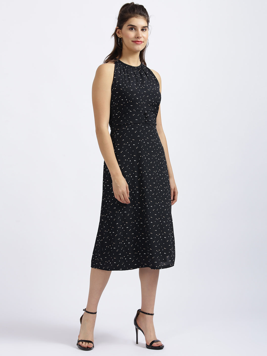 Black Printed Sheath Dress