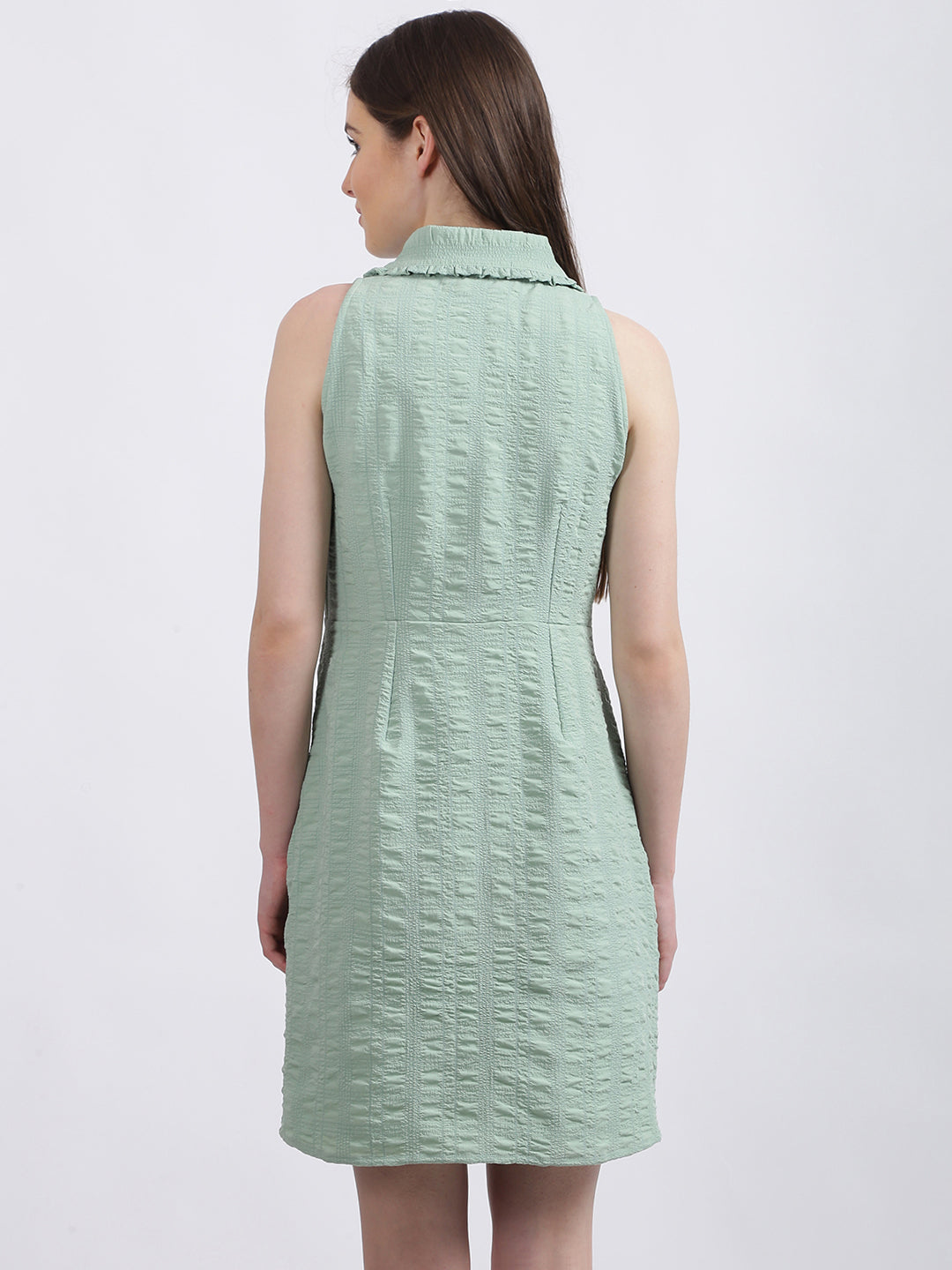 Mint Green Solid Fit & Flare Dress