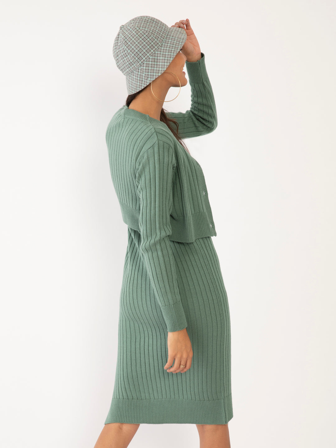 Green Solid Fitted Co-ords