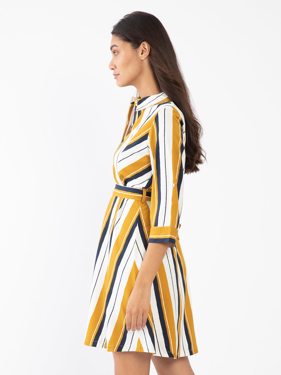 Multi Colored Striped Shirt Dress