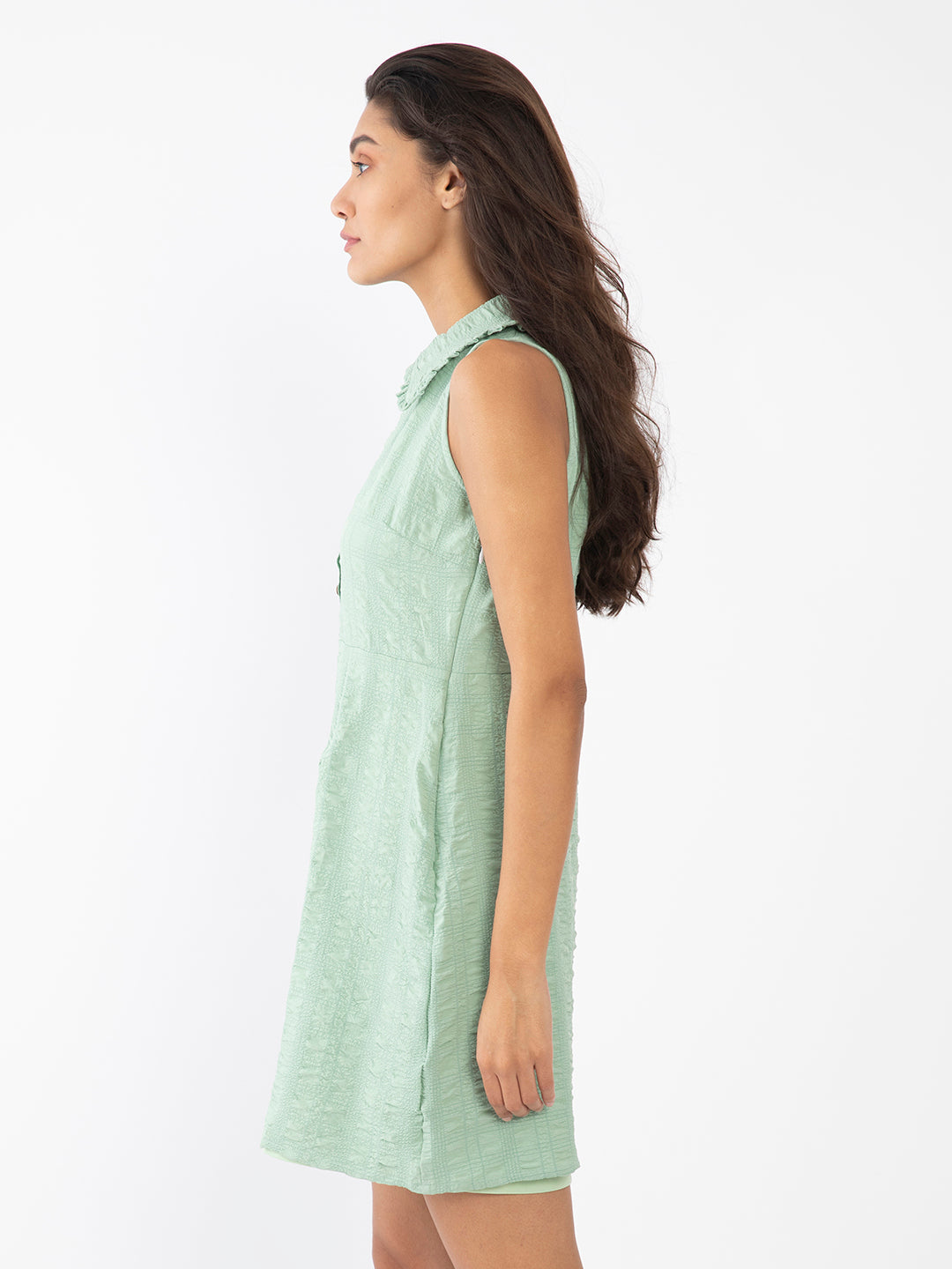 Mint Green Solid Fit & Flare Dress