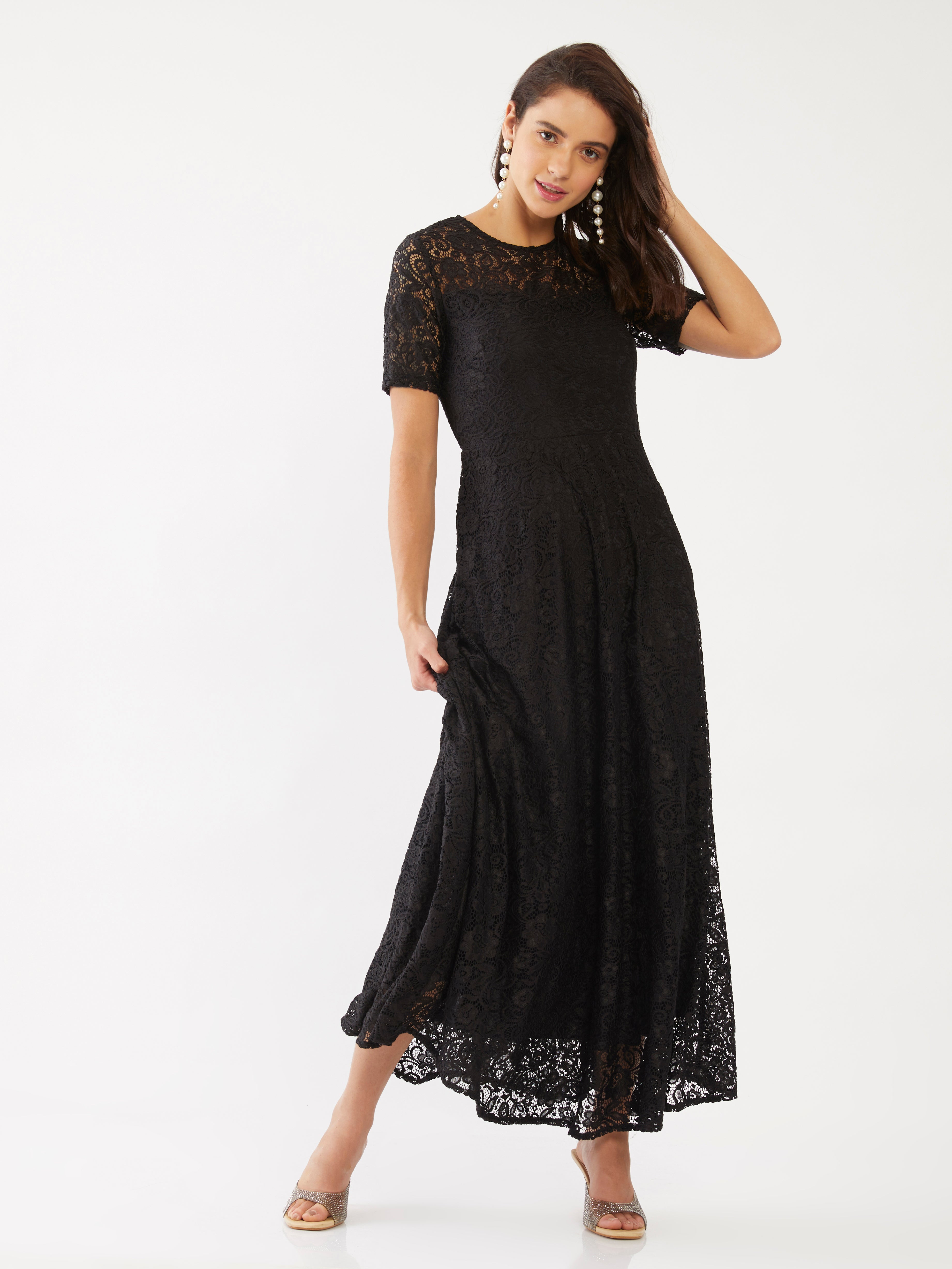 Black Lace Maxi Dress