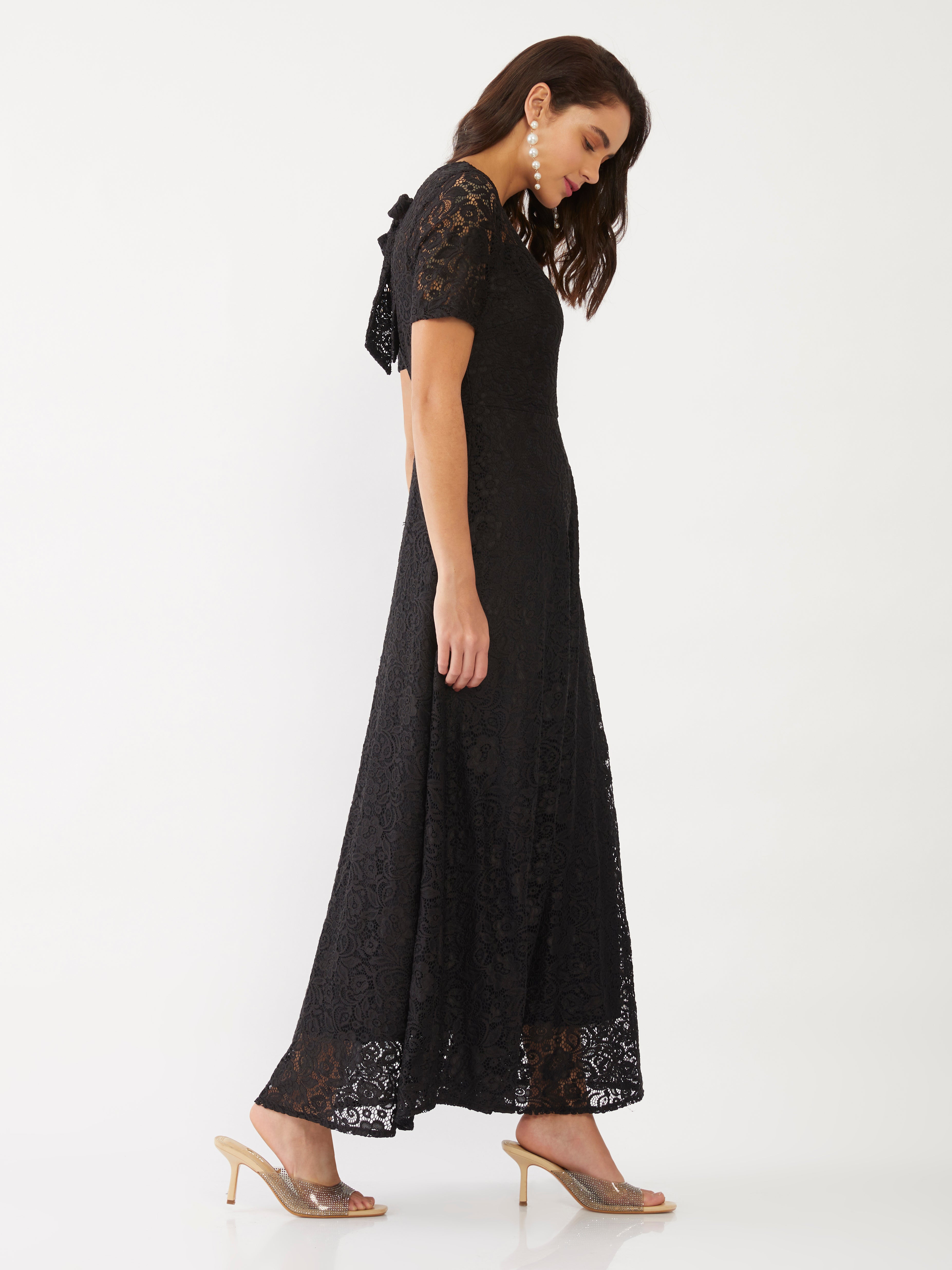 Black Lace Maxi Dress