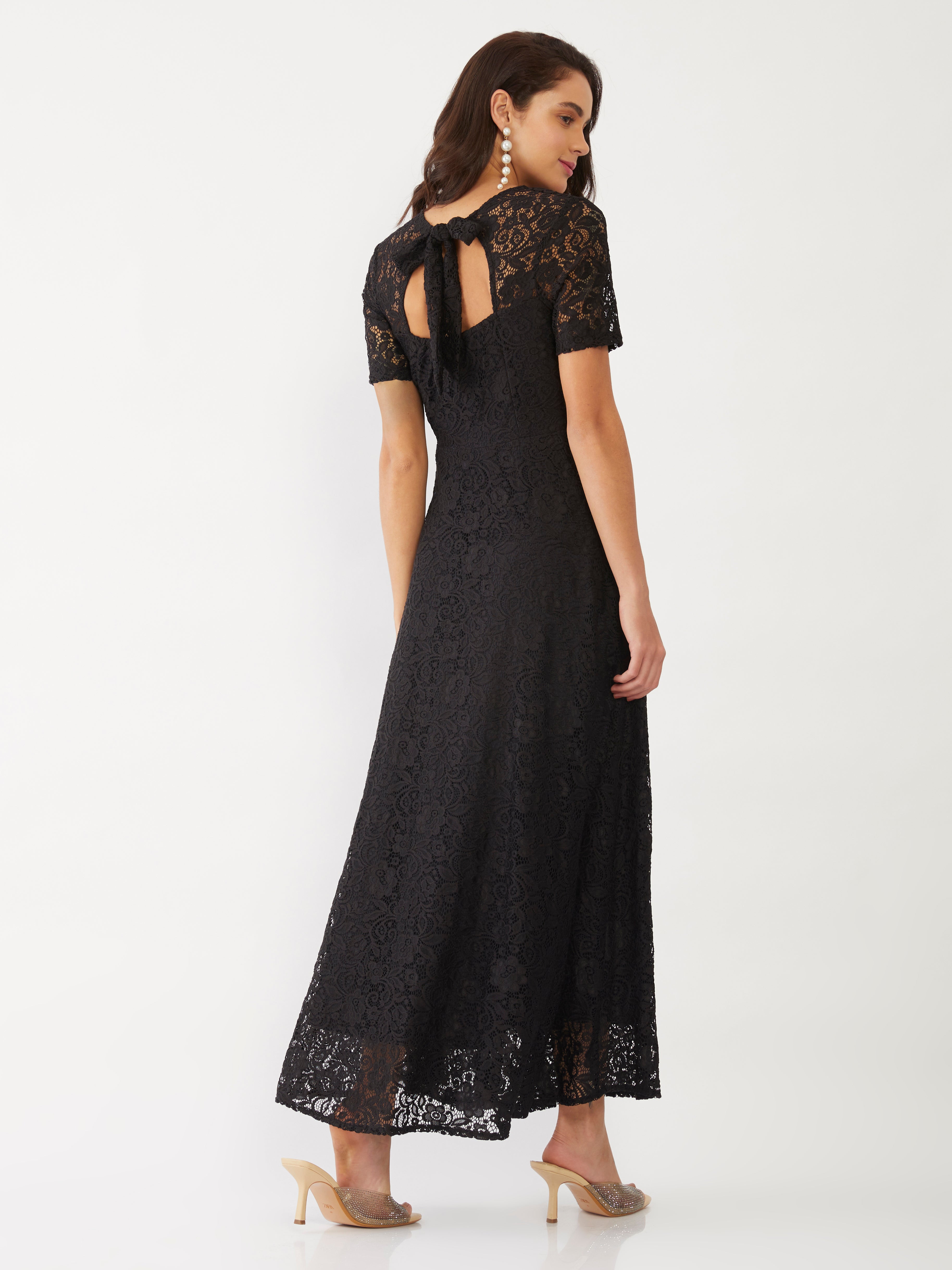 Black Lace Maxi Dress