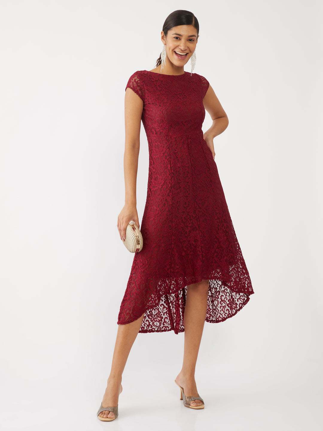 Maroon Lace Maxi