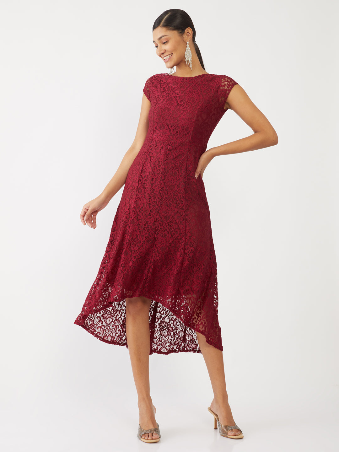 Maroon Lace Maxi