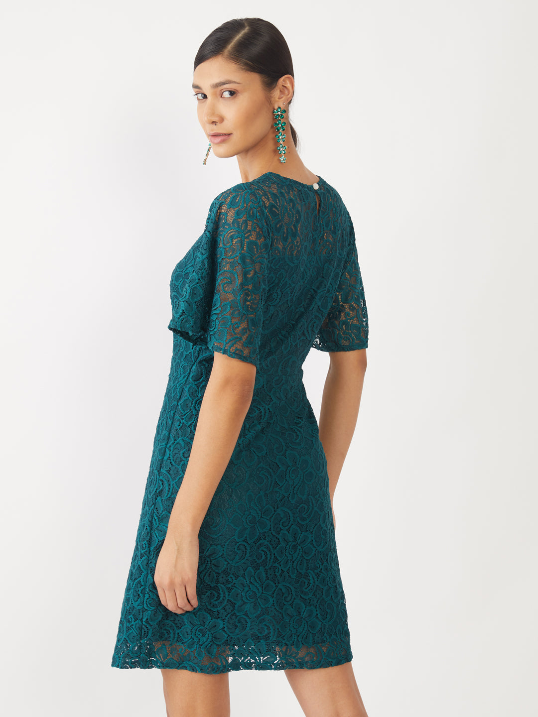 Green Lace Short Dress