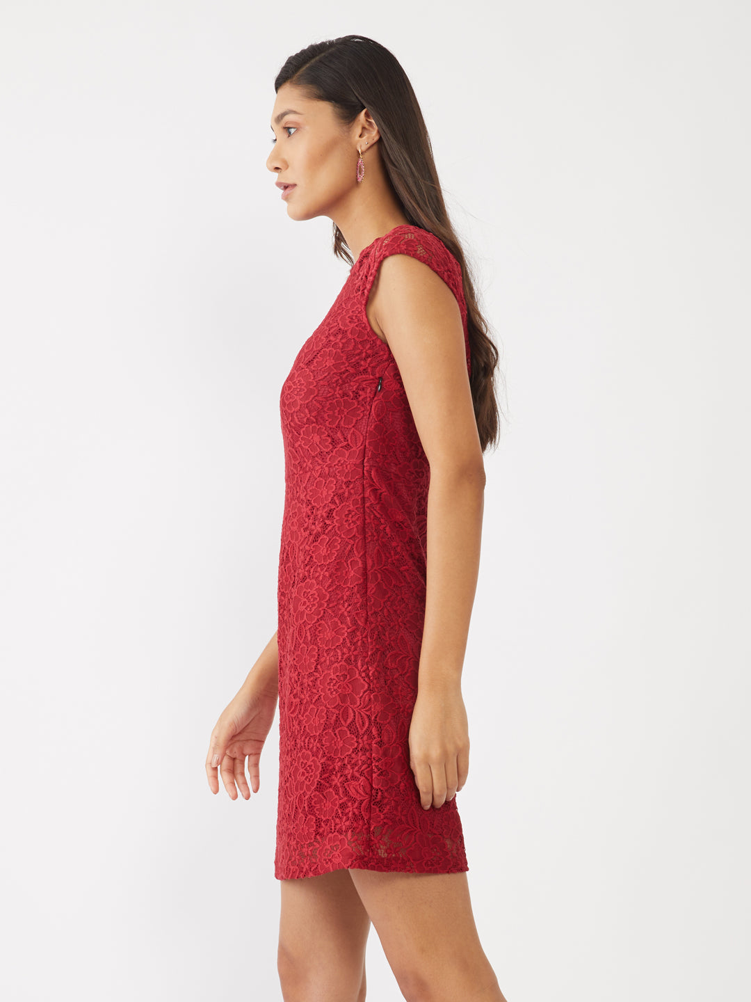Red Lace Short Dress For Women