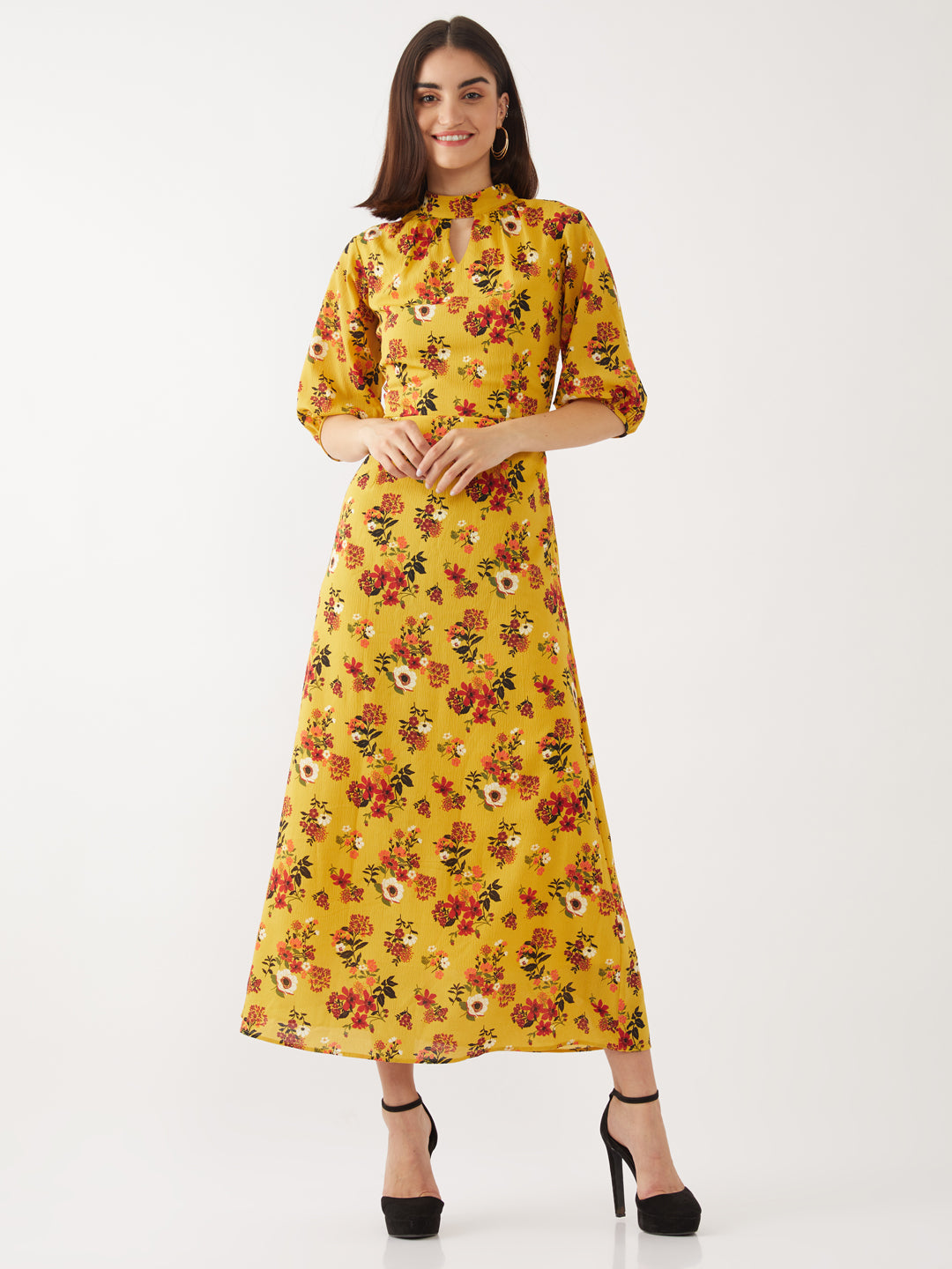 Yellow Printed Maxi