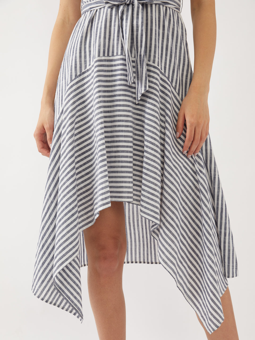 White Striped Midi