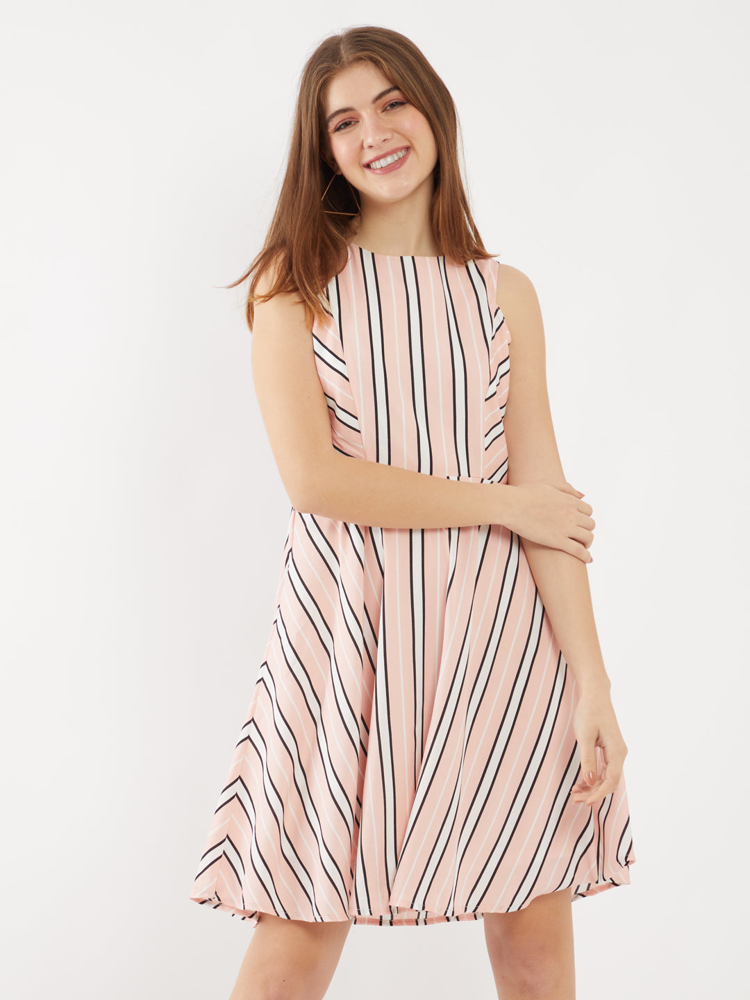 Pink Printed Short Dress
