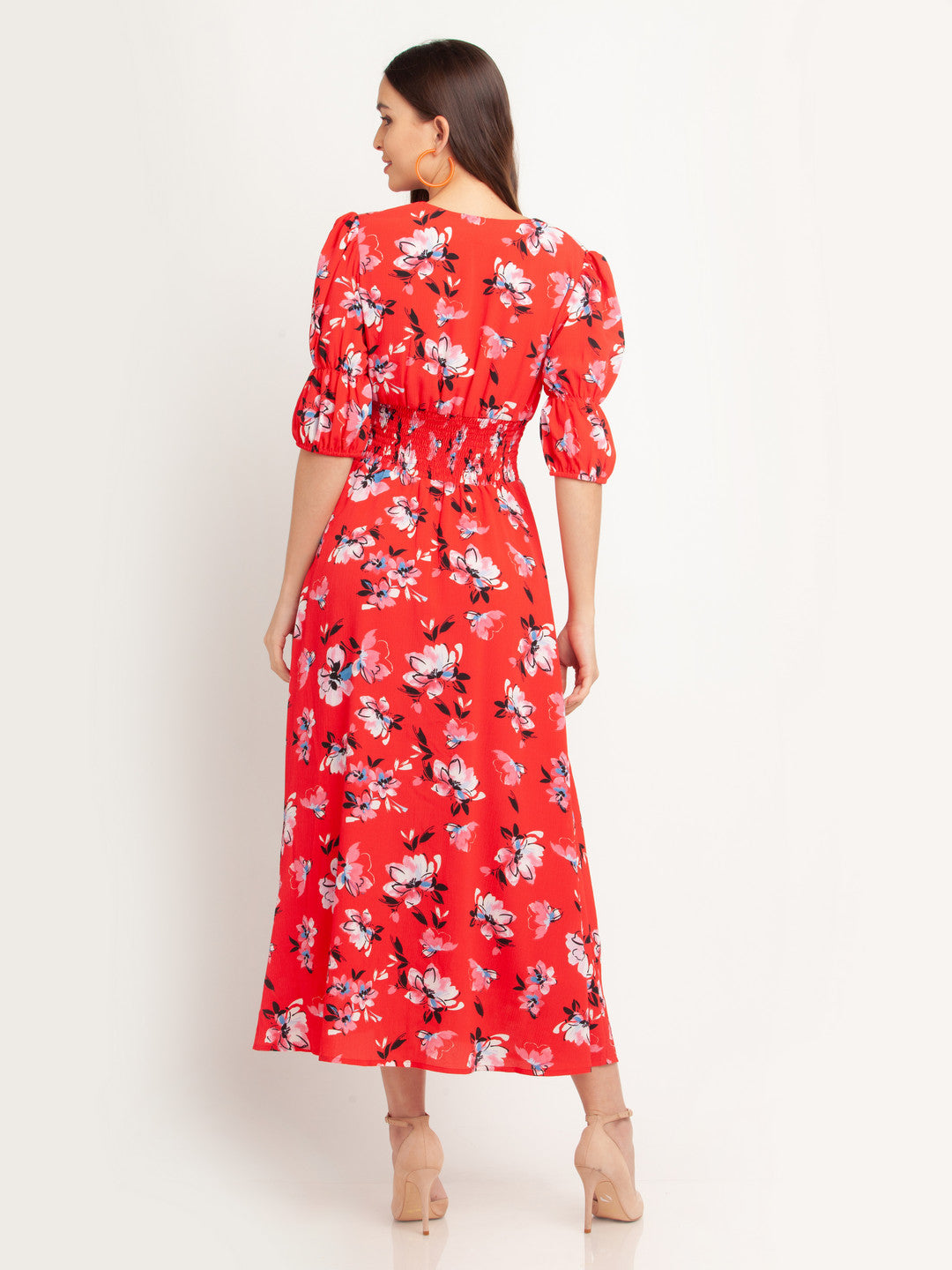 Red Printed Maxi Dress