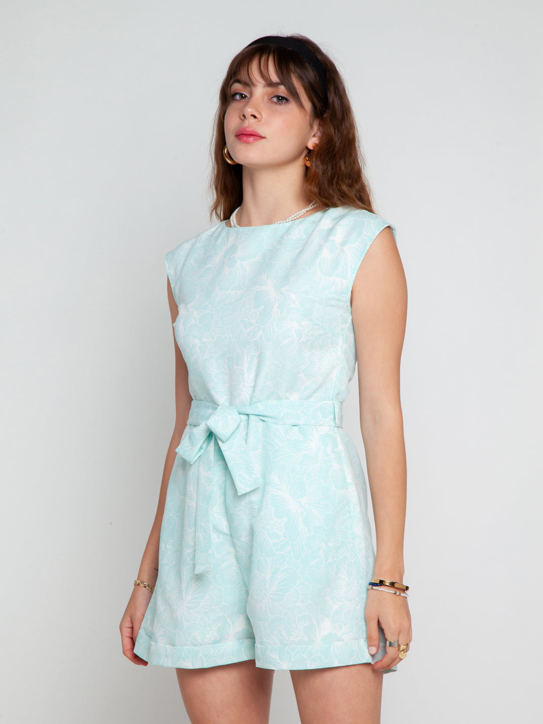Blue Printed Jumpsuit For Women